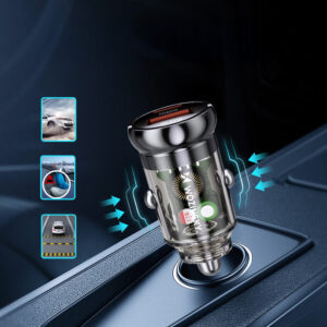 Wozinsky 65W automobilinis įkroviklis USB-C PD 65W / USB-A 45W QC 3.0 - juodos spalvos - Image 5