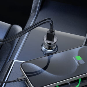 Wozinsky 65W automobilinis įkroviklis USB-C PD 65W / USB-A 45W QC 3.0 - juodos spalvos - Image 6