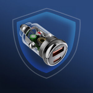 Wozinsky 65W automobilinis įkroviklis USB-C PD 65W / USB-A 45W QC 3.0 - juodos spalvos - Image 7