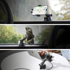 Joyroom JR-ZS241S car mount with inductive charger skirtas dashboard - juodos spalvos - Image 5