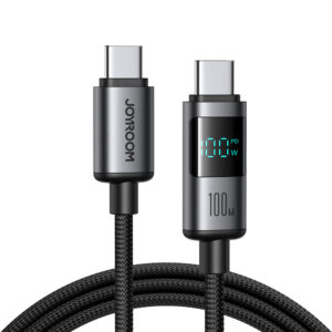Joyroom S-A16 Pro Prism Series 100W USB-C kabelis - USB-C su Digital Display 1.2m - juodos spalvos