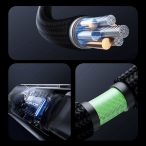 Joyroom S-A16 Pro Prism Series 100W USB-C kabelis - USB-C su Digital Display 1.2m - juodos spalvos - Image 7