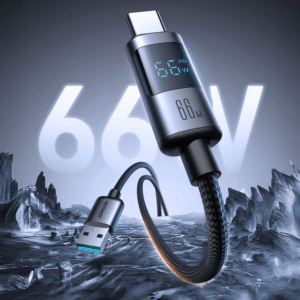 Joyroom S-A16 Pro Prism Series 66W USB-A - USB-C kabelis su Display 1.2m - juodos spalvos - Image 2