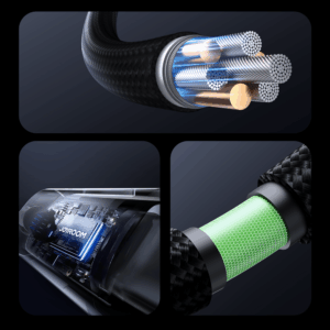 Joyroom S-A16 Pro Prism Series 66W USB-A - USB-C kabelis su Display 1.2m - juodos spalvos - Image 5