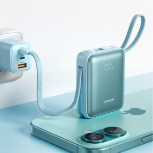 Joyroom JR-PBF27 22.5W 10000mAh Powerbank su dviem integruotais kabeliais - mėlynos spalvos - Image 5