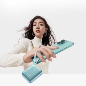 Joyroom JR-PBF27 22.5W 10000mAh Powerbank su dviem integruotais kabeliais - mėlynos spalvos - Image 7