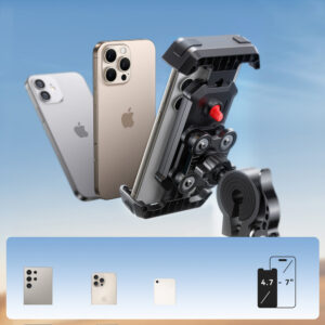 Joyroom JR-ZS428 shockproof handlebar holder skirtas motorcycle, bike, scooter - juodos spalvos - Image 5