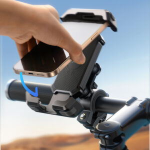 Joyroom JR-ZS428 shockproof handlebar holder skirtas motorcycle, bike, scooter - juodos spalvos - Image 6