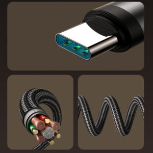 Joyroom S-A56 EnjoyX Series 90° USB-C - USB-C kabelis 60W 1.2m - juodos spalvos - Image 6