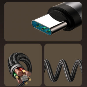 Joyroom S-A56 EnjoyX Series 90° USB-C - Lightning kabelis 30W 1.2m - juodos spalvos - Image 6