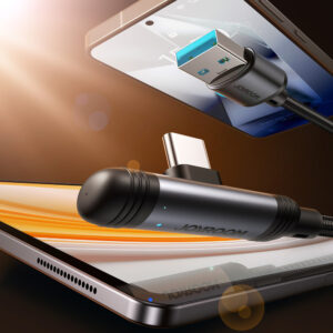 Joyroom S-A56 EnjoyX Series 90° USB-A - USB-C 3A kabelis 1.2m - juodos spalvos - Image 2