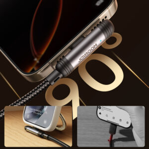 Joyroom S-A56 EnjoyX Series 90° USB-A - Lightning 3A kabelis 1.2m - juodos spalvos - Image 4