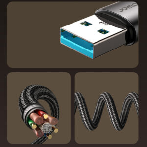 Joyroom S-A56 EnjoyX Series 90° USB-A - Lightning 3A kabelis 1.2m - juodos spalvos - Image 6