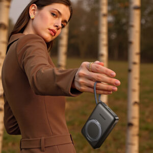 Joyroom JR-PBM02 Powerbank 22.5W 10000mAh 3in1 Magnetic Inductive Compatible with MagSafe with Built-in Cable - juodos spalvos - Image 4