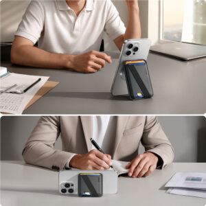 Joyroom JR-ZS432 Magnetic Wallet Compatible with MagSafe - juodos spalvos - Image 4