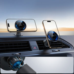 Joyroom JR-ZS502 MagSafe Compatible automobilinis laikiklis with Wireless Charger skirtas Air Vent/Dashboard - juodos spalvos - Image 6