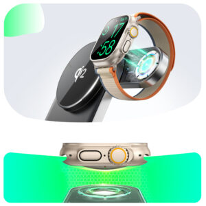 Joyroom JR-W17 Qi 3-in-1 Wireless Inductive Charger - juodos spalvos - Image 2