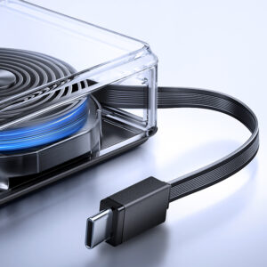 Joyroom JR-PR1 10000mAh 22.5W Powerbank with Built-in Retractable USB-C Cable - juodos spalvos - Image 3