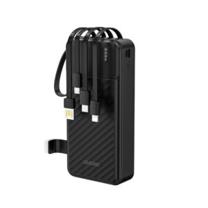 Dudao K11 Pro 20000mAh Powerbank su integruotais kabeliais - juodos spalvos