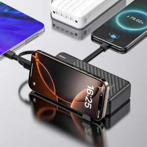 Dudao K11 Pro 20000mAh Powerbank su integruotais kabeliais - juodos spalvos - Image 6