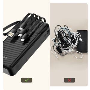 Dudao K11 Pro 20000mAh Powerbank su integruotais kabeliais - juodos spalvos - Image 7