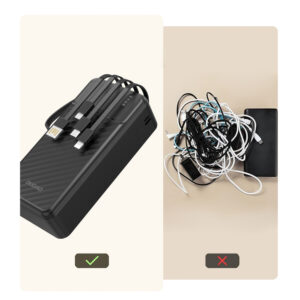 Dudao K11 Max 30000mAh Powerbank su integruotais kabeliais - juodos spalvos - Image 8