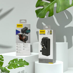 Dudao K11 Max 30000mAh Powerbank su integruotais kabeliais - juodos spalvos - Image 4