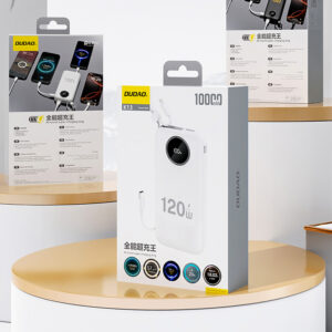 Dudao K13 10000mAh Powerbank su Built-in kabelis - baltos spalvos - Image 4