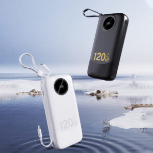 Dudao K13Pro 20000mAh Powerbank su integruotu kabeliu - baltos spalvos - Image 6