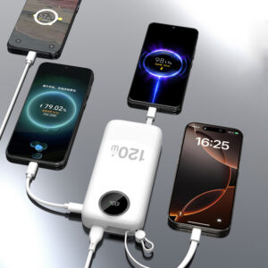 Dudao K13Pro 20000mAh Powerbank su integruotu kabeliu - baltos spalvos - Image 2