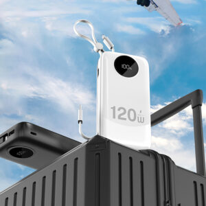 Dudao K13Pro 20000mAh Powerbank su integruotu kabeliu - baltos spalvos - Image 5