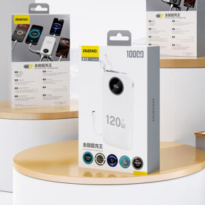 Dudao K13Pro 20000mAh Powerbank su integruotu kabeliu - baltos spalvos - Image 7