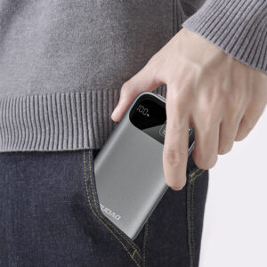 Dudao K31 10000 mAh 22.5W PD Powerbank su integruotu kabeliu - pilkos spalvos - Image 3