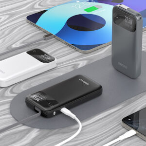 Dudao K31 10000 mAh 22.5W PD Powerbank su integruotu kabeliu - pilkos spalvos - Image 4