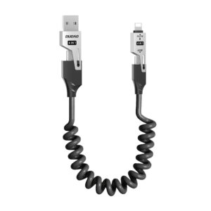 Dudao L20 Pro 4-in-1 USB-A / USB-C - Lightning / USB-C kabelis - juodos spalvos