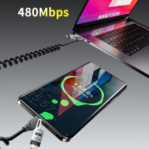 Dudao L20 Pro 4-in-1 USB-A / USB-C - Lightning / USB-C kabelis - juodos spalvos - Image 4
