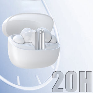 Dudao U21 TWS ANC ENC Bluetooth belaidės ausinės - baltos spalvos - Image 3