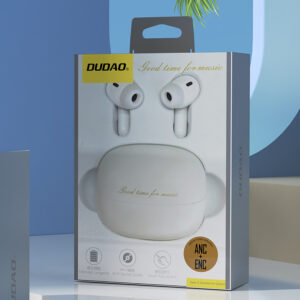 Dudao U21 TWS ANC ENC Bluetooth belaidės ausinės - baltos spalvos - Image 8