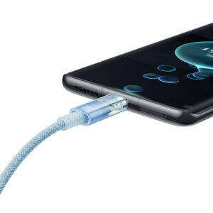 Baseus Explorer 100W USB-C - USB-C kabelis su Intelligent Temperature Sensor 1m - mėlynos spalvos - Image 7