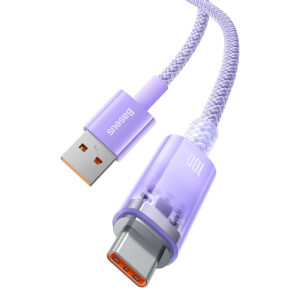 Baseus Explorer 100W USB-A - USB-C kabelis su Intelligent Temperature Sensor 1m - violetinės spalvos - Image 6