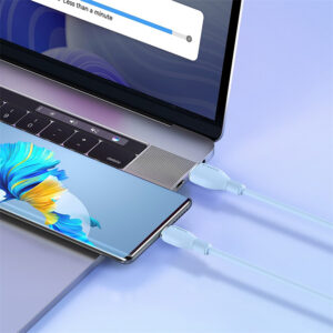 Baseus Pudding 100W USB-A - USB-C kabelis 2m - mėlynos spalvos - Image 8