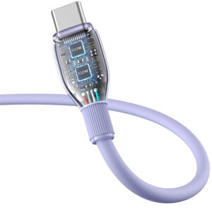 Baseus Pudding 100W USB-A - USB-C kabelis 2m - violetinės spalvos - Image 4