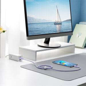 Baseus Pudding 100W USB-A - USB-C kabelis 2m - violetinės spalvos - Image 9