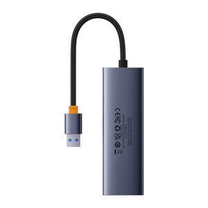 Baseus UltraJoy 4in1 USB-A Hub 3 x USB-A 3.0 + RJ45 - pilkos spalvos - Image 3