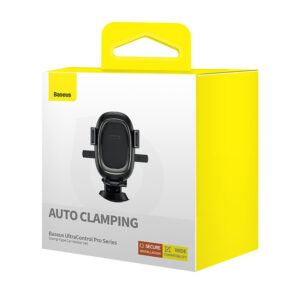 Baseus UltraControl Pro Clamp-on Car Holder su Suction Cup/Hook for Air Vent - juodos spalvos - Image 7