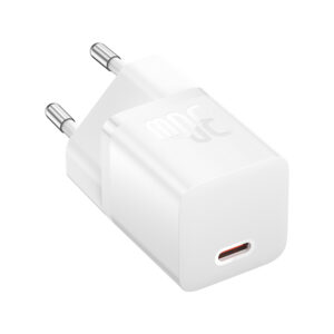 Baseus GaN5 30W USB-C Mini laidinis įkroviklis - baltos spalvos - Image 2