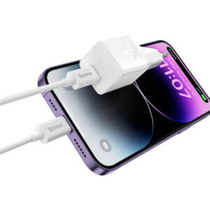 Baseus GaN5 30W USB-C Mini laidinis įkroviklis - baltos spalvos - Image 7