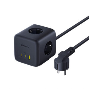 Baseus EnerFill FA11 67W Power Strip, USB-A + USB-C Cube + 3 x EU Socket 1.5m - juodos spalvos - Image 3