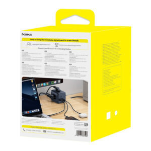 Baseus EnerFill FA11 67W Power Strip, USB-A + USB-C Cube + 3 x EU Socket 1.5m - juodos spalvos - Image 9
