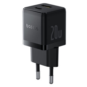 Baseus Palm 20W USB-C USB-A laidinis įkroviklis - juodos spalvos